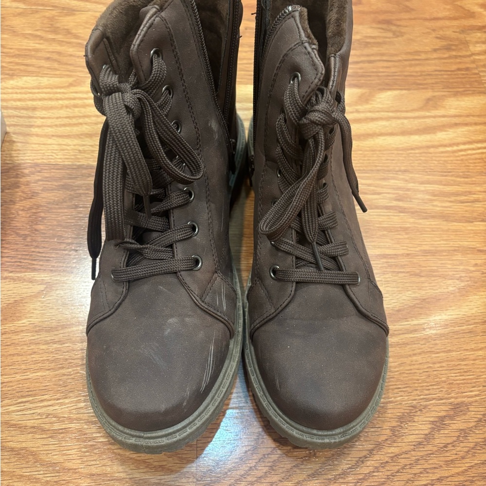Women's Brown Lace-Up Boots